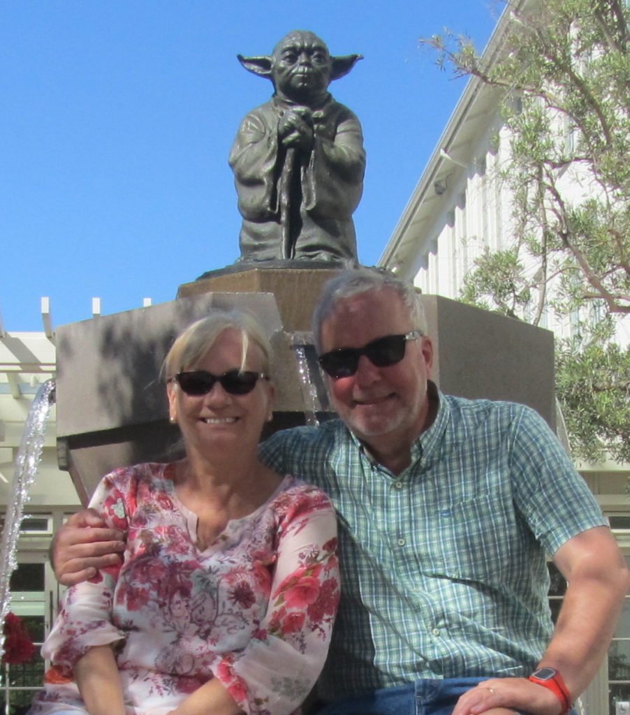 Colin and Sue at Yoda Fountain