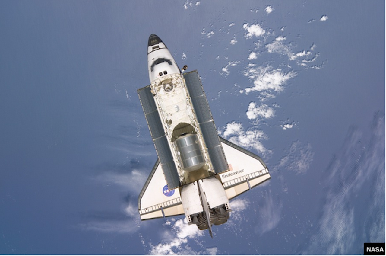 Endeavour in space