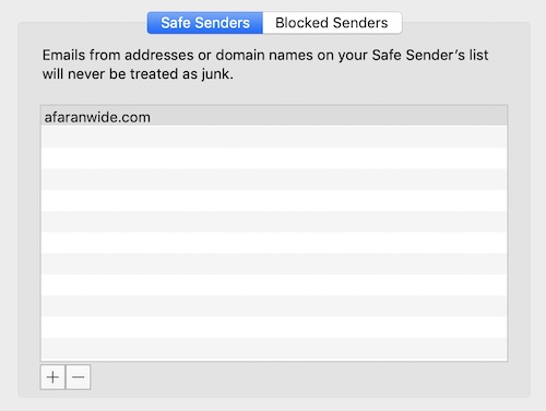 Safe senders