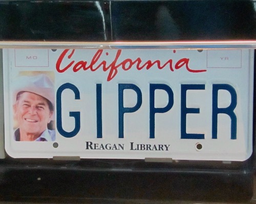 Reagan's license plate