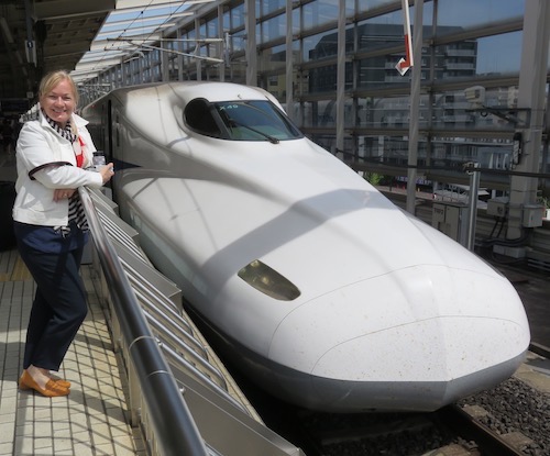 Sue with Japan train