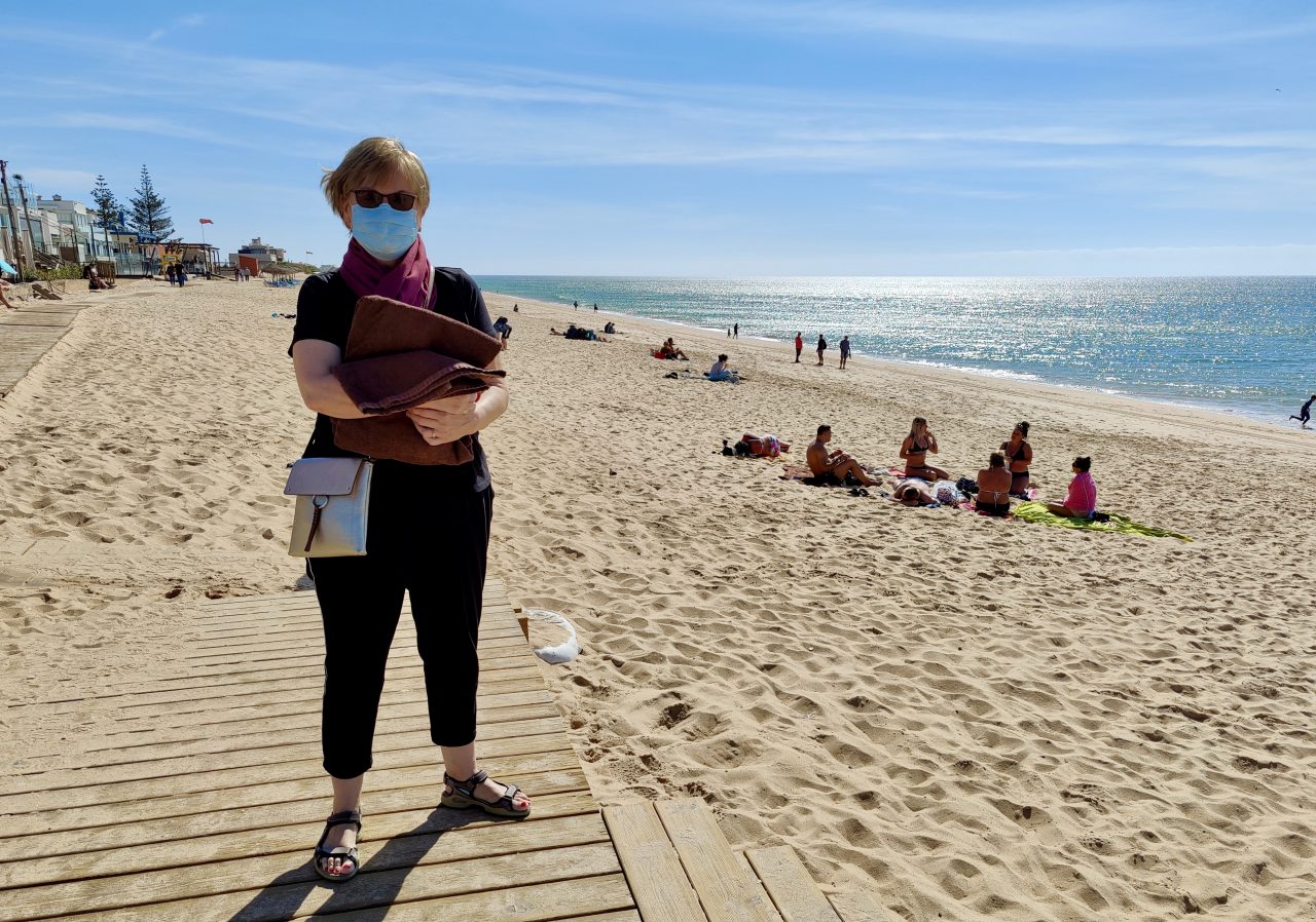 Sue at the beach