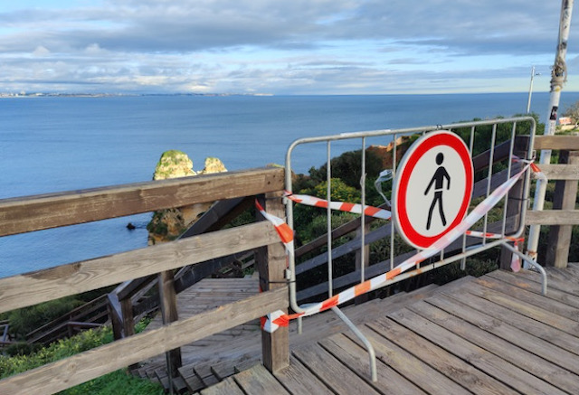 Closed walkway to beach in Lagos