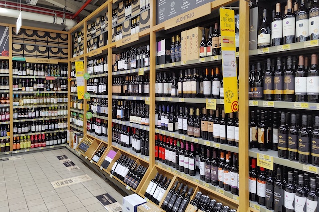 Wine in a Portuguese supermarket