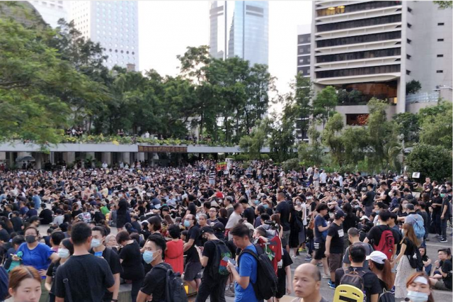 Sit-in at Chater Garden, Central