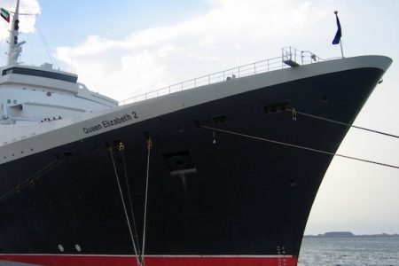 QE2 after docking in Dubai
