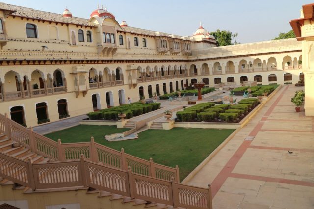 Rambagh Palace Hotel courtyard