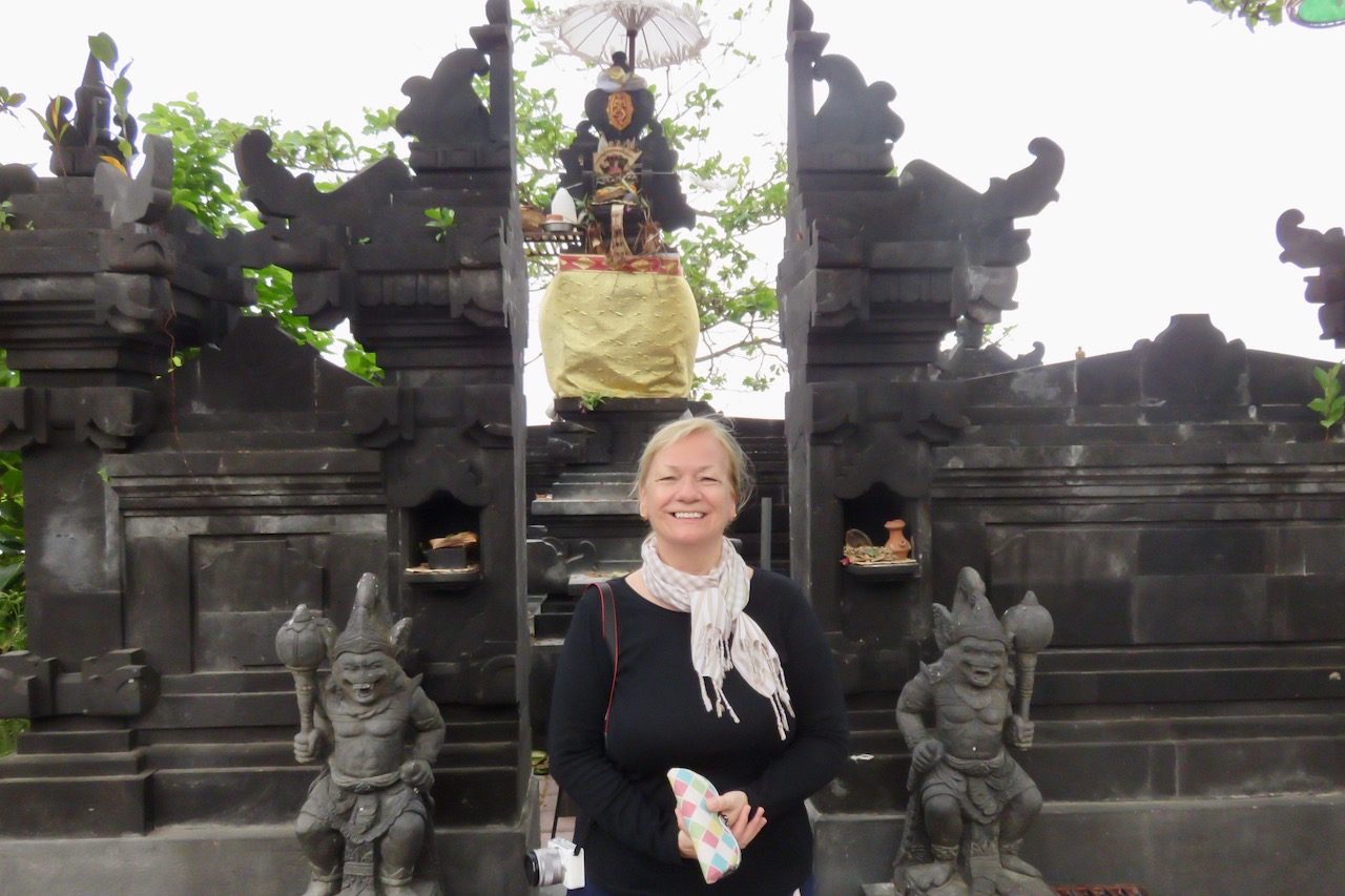 Sue at a temple